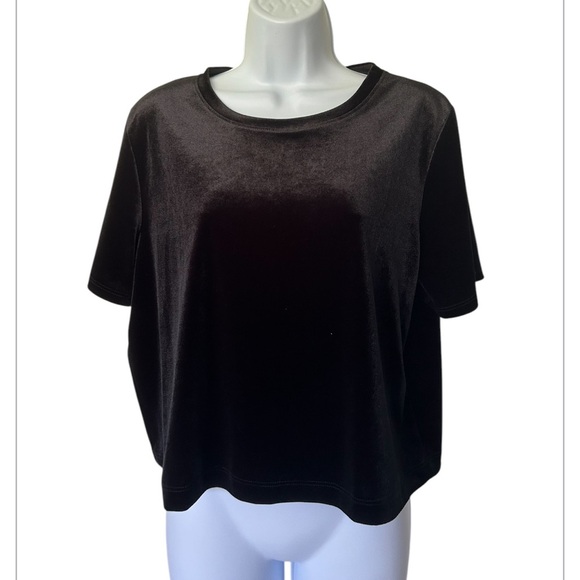 L’agence Donna Black Velvet Crop Top Excellent Size L - Picture 5 of 9